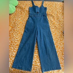 denim flared jumpsuit